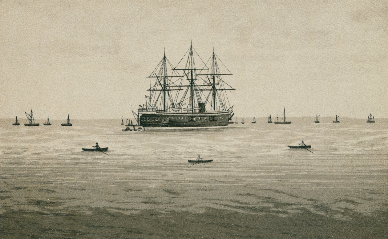 HMS Penelope (litografia) autorstwa English School