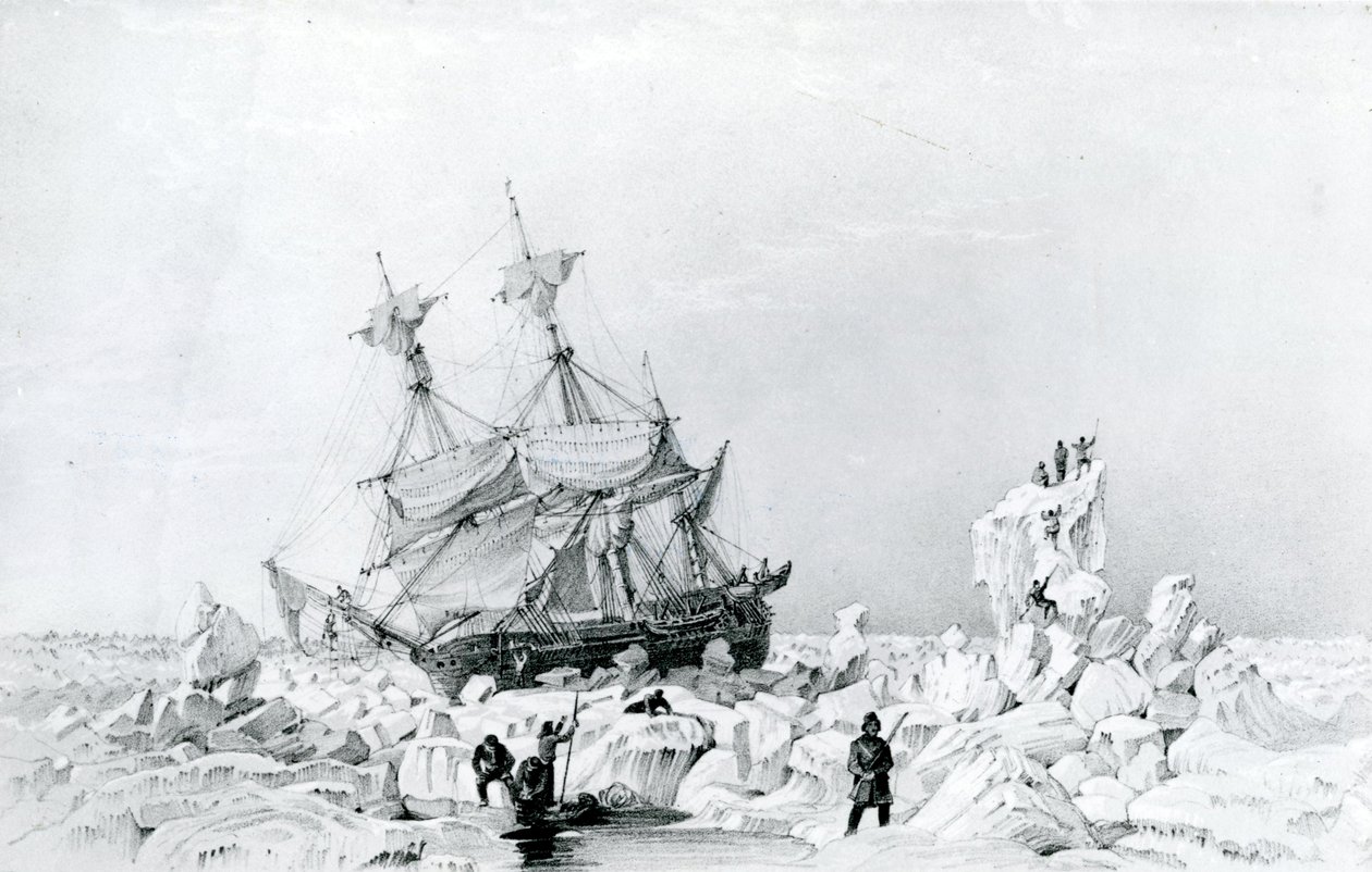 HMS Terror trzymany na lodzie autorstwa English School