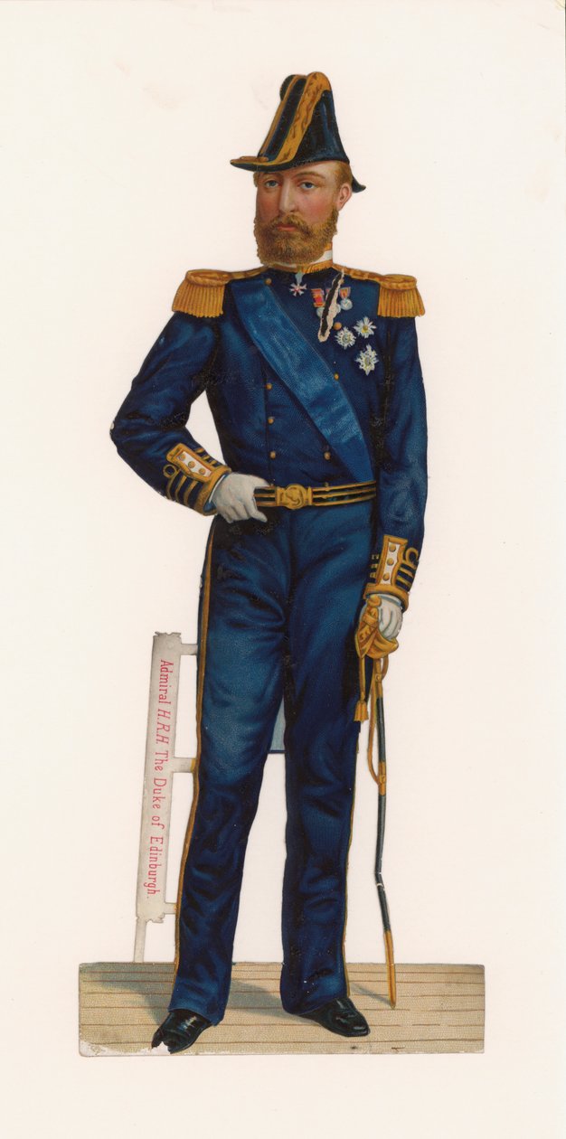 HRH Admirał Książę Edynburga (chromolit) autorstwa English School
