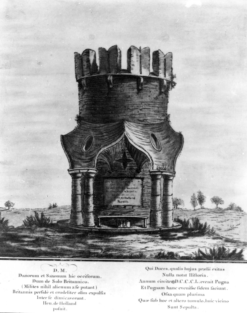 Pomnik Hackendown, rytowany przez J. Basire, 1780 (akwatinta z akwafortą) autorstwa English School