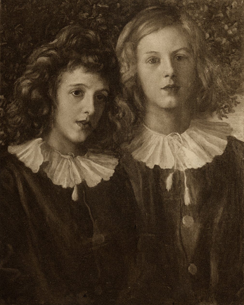 Hallam i Lionel Tennyson, synowie Alfreda Lorda Tennysona (1809-92) autorstwa English School