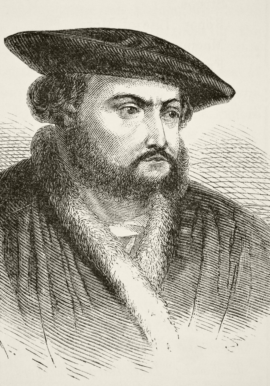 Hans Holbein Młodszy, z książki „The National and Domestic History of England” Williama Hickmana Smitha Aubreya (1858-1916) opublikowanej w Londynie ok. 1890 r. autorstwa English School