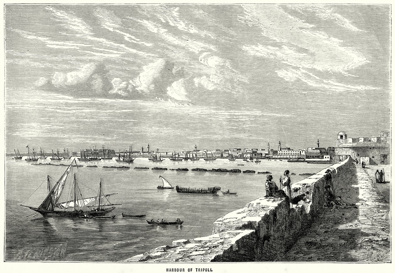 Port w Trypolisie (rycina) autorstwa English School