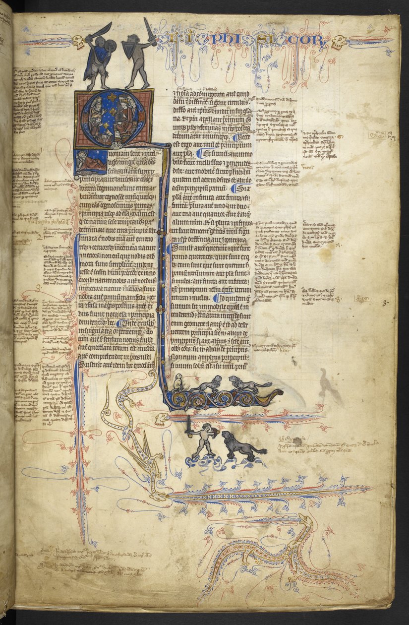 Harley MS 3487, f.4r Aristotle Physica, z 