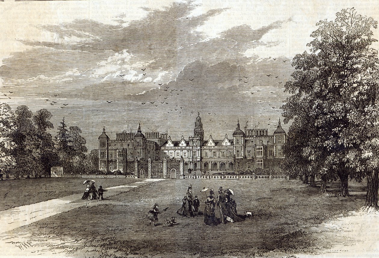 Hatfield House, siedziba markiza Salisbury, z „The Illustrated London News”, 11 lipca 1874 (rycina) autorstwa English School