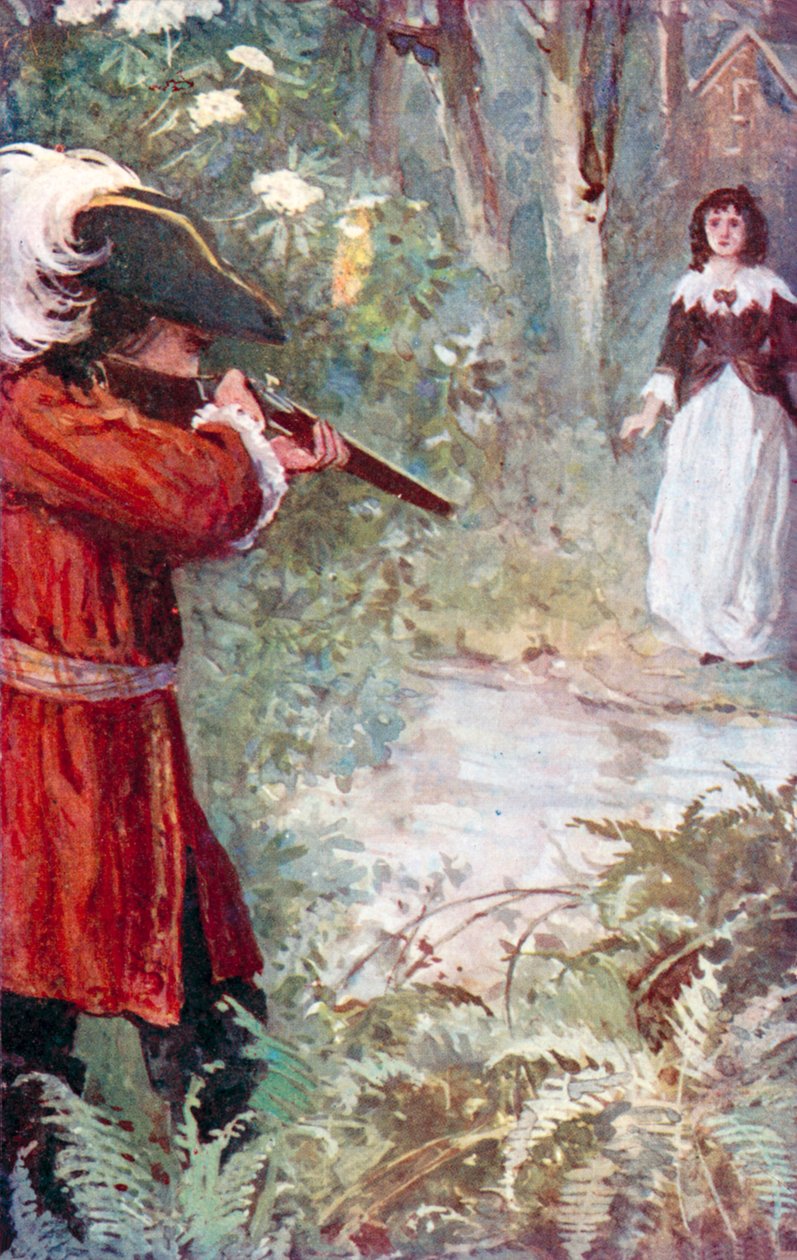 "Pociągnął za spust" (kolorowa litografia) autorstwa English School
