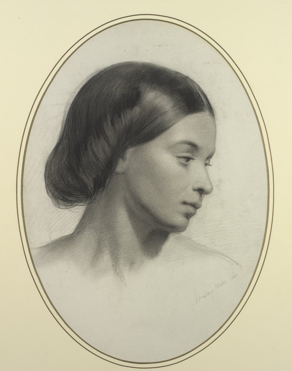 Głowa dziewczyny, 1860 autorstwa English School