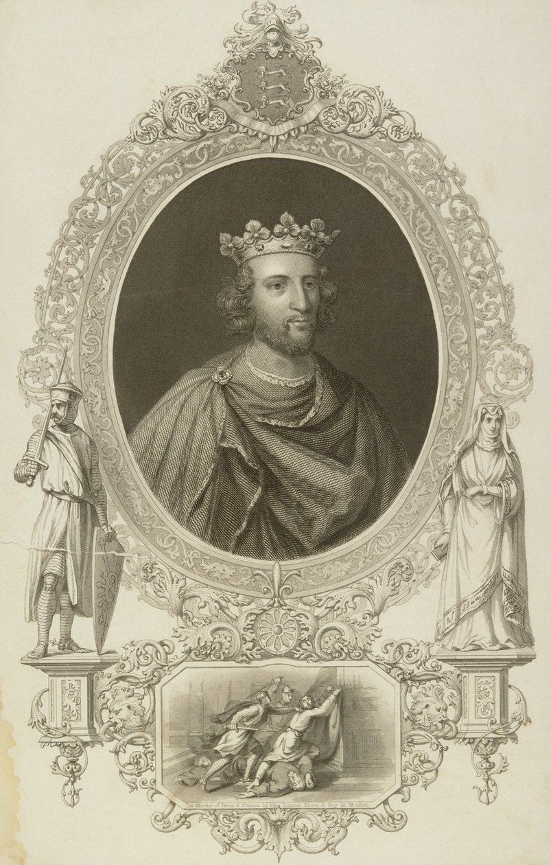 Henryk III (1207-72) król Anglii z „Galerii Portretów”, opublikowana w 1833 r. autorstwa English School