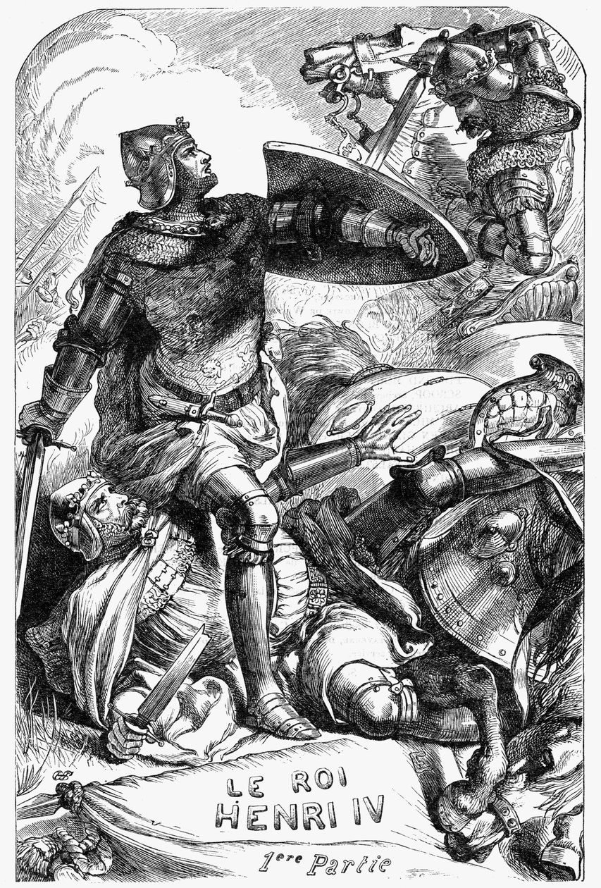 Henryk IV (Henryk IV) - Ilustracja w „” Works complete by William Shakespeare”” 1866 - Ilustracje i ogólna forma tego wydania zapożyczono z ilustrowanego Szekspira Cassella, opublikowanego w Londynie autorstwa English School