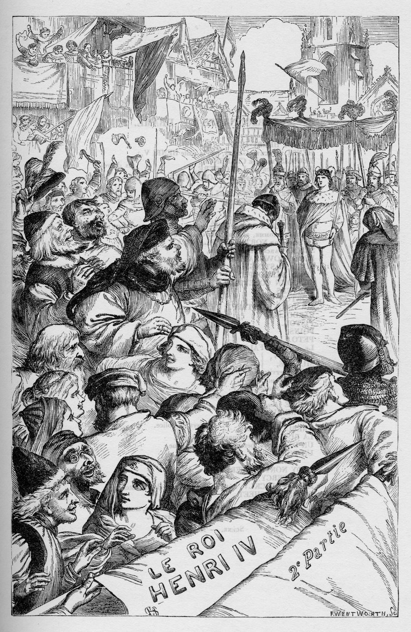 Henryk IV (Henryk IV) - Ilustracja w „” Works complete by William Shakespeare”” 1866 - Ilustracje i ogólna forma tego wydania zapożyczono z ilustrowanego Szekspira Cassella, opublikowanego w Londynie autorstwa English School