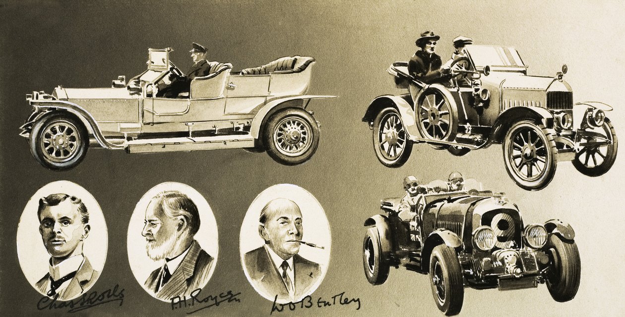 Henry Royce, Charles Rolls, W. O. Bentley - trzej pionierzy motoryzacji autorstwa English School