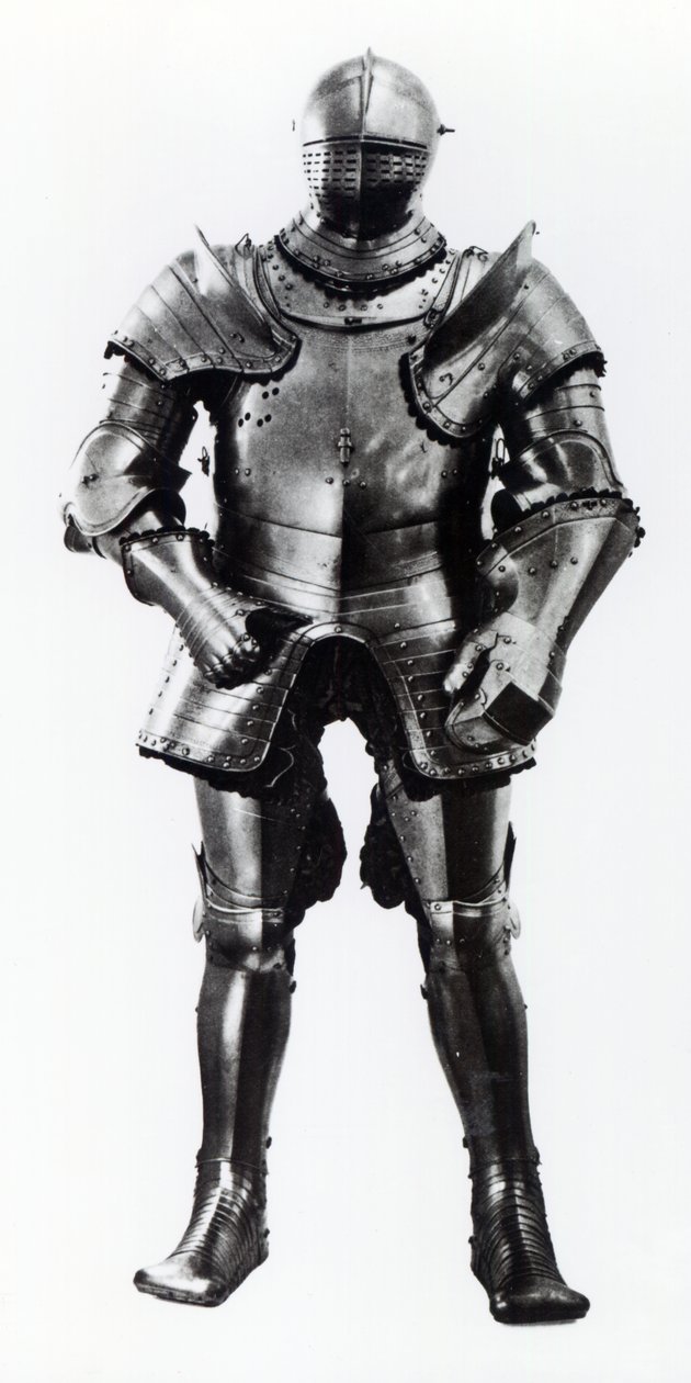 Zbroja polowa i przechylna Henryka VIII, 1540 (metalowa) autorstwa English School