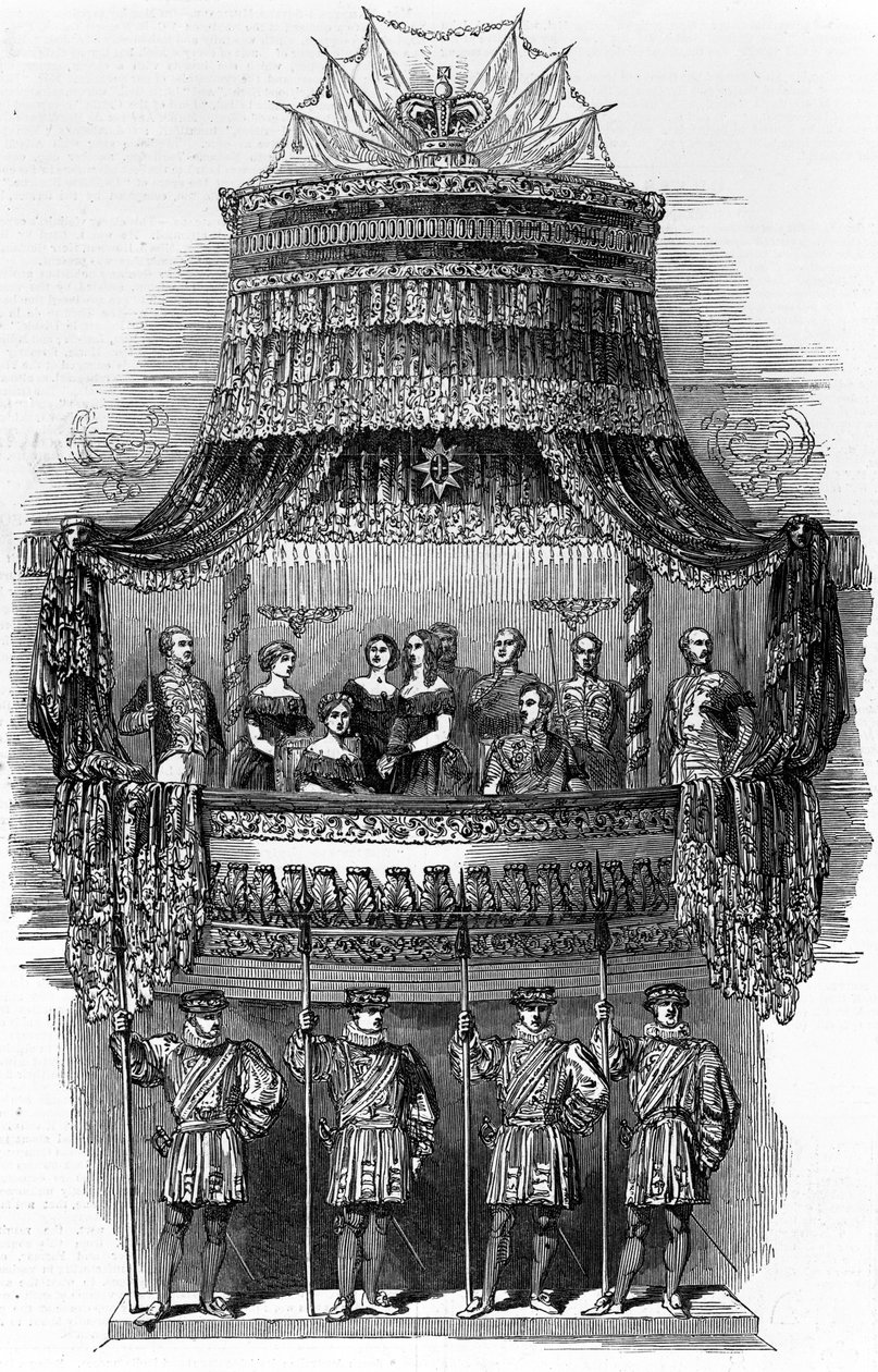 Państwowa wizyta Jej Królewskiej Mości w Królewskiej Operze Włoskiej, Covent Garden, 1848 autorstwa English School