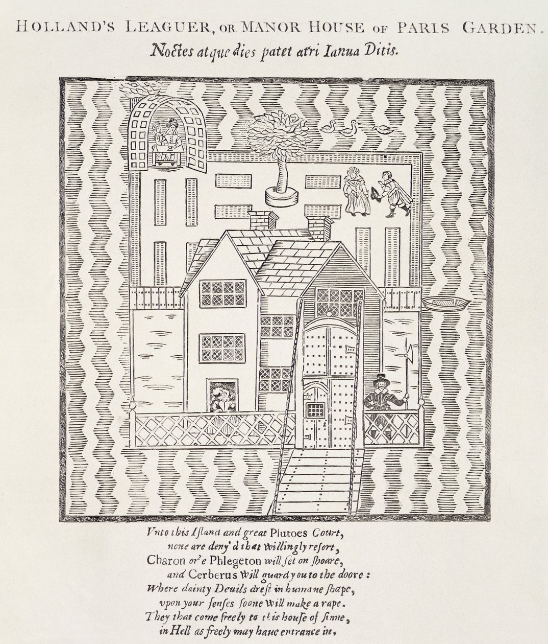 Hollands Leaguer lub Manor House z Paris Garden, Southwark, Londyn autorstwa English School