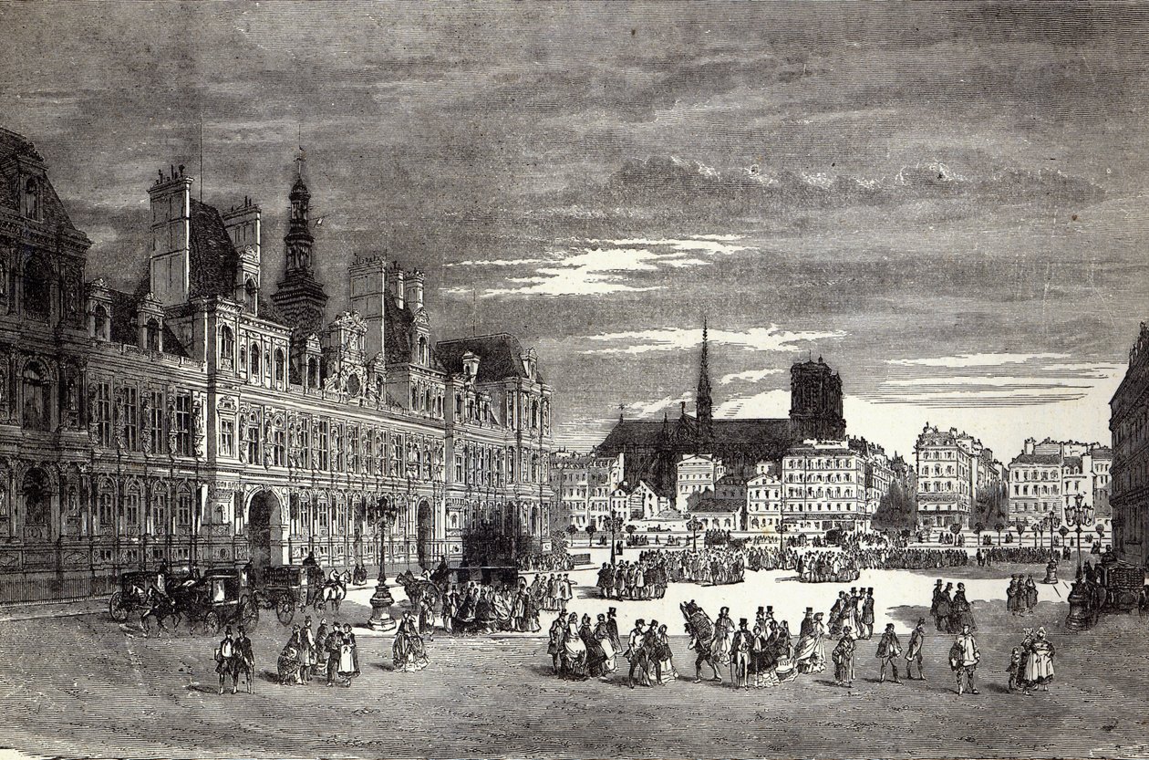 Hotel de Ville, Paryż, 1847 autorstwa English School