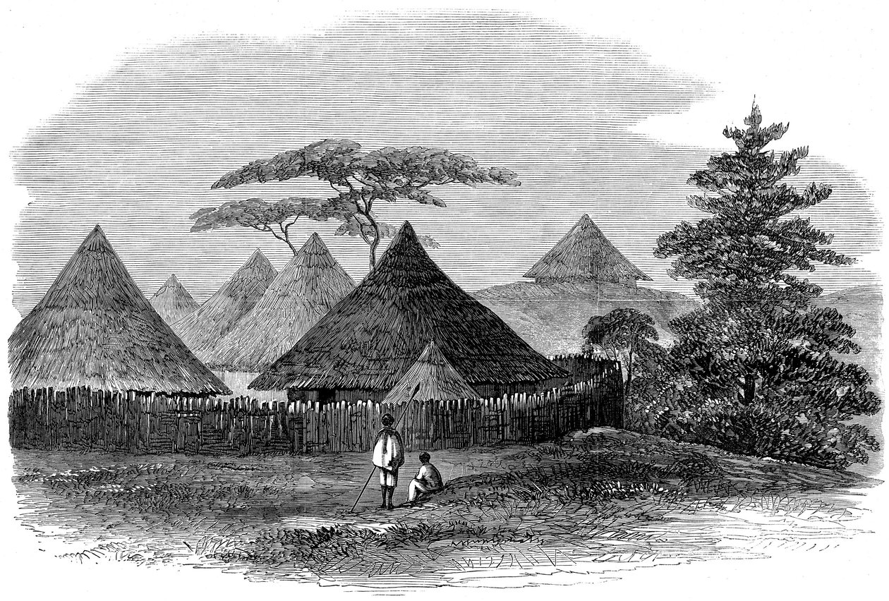 Dom przy Magdali, z Wyprawy Brytyjskiej do Abisynii, 1868 autorstwa English School