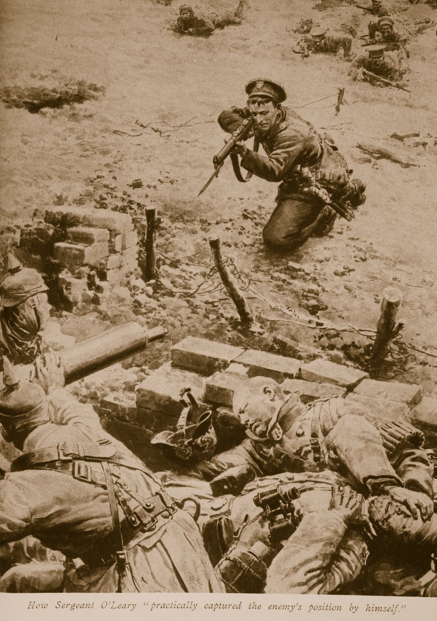 Jak sierżant O Leary praktycznie sam zdobył pozycję wroga, 1914-19 autorstwa English School