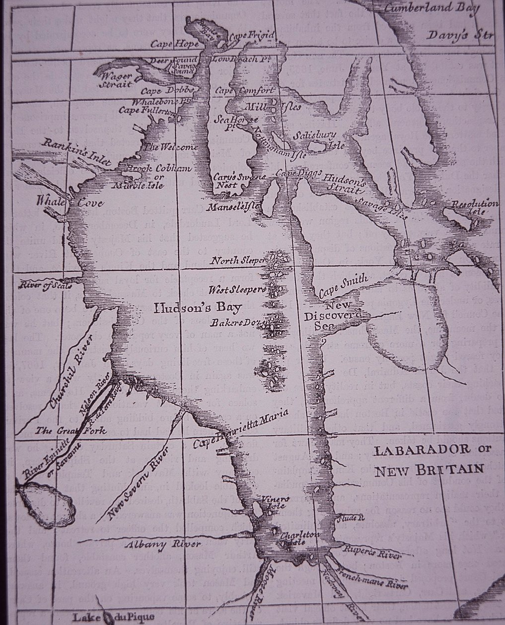 Hudson Bay Company, mapa Zatoki Hudsona opublikowana w 1744 r. autorstwa English School