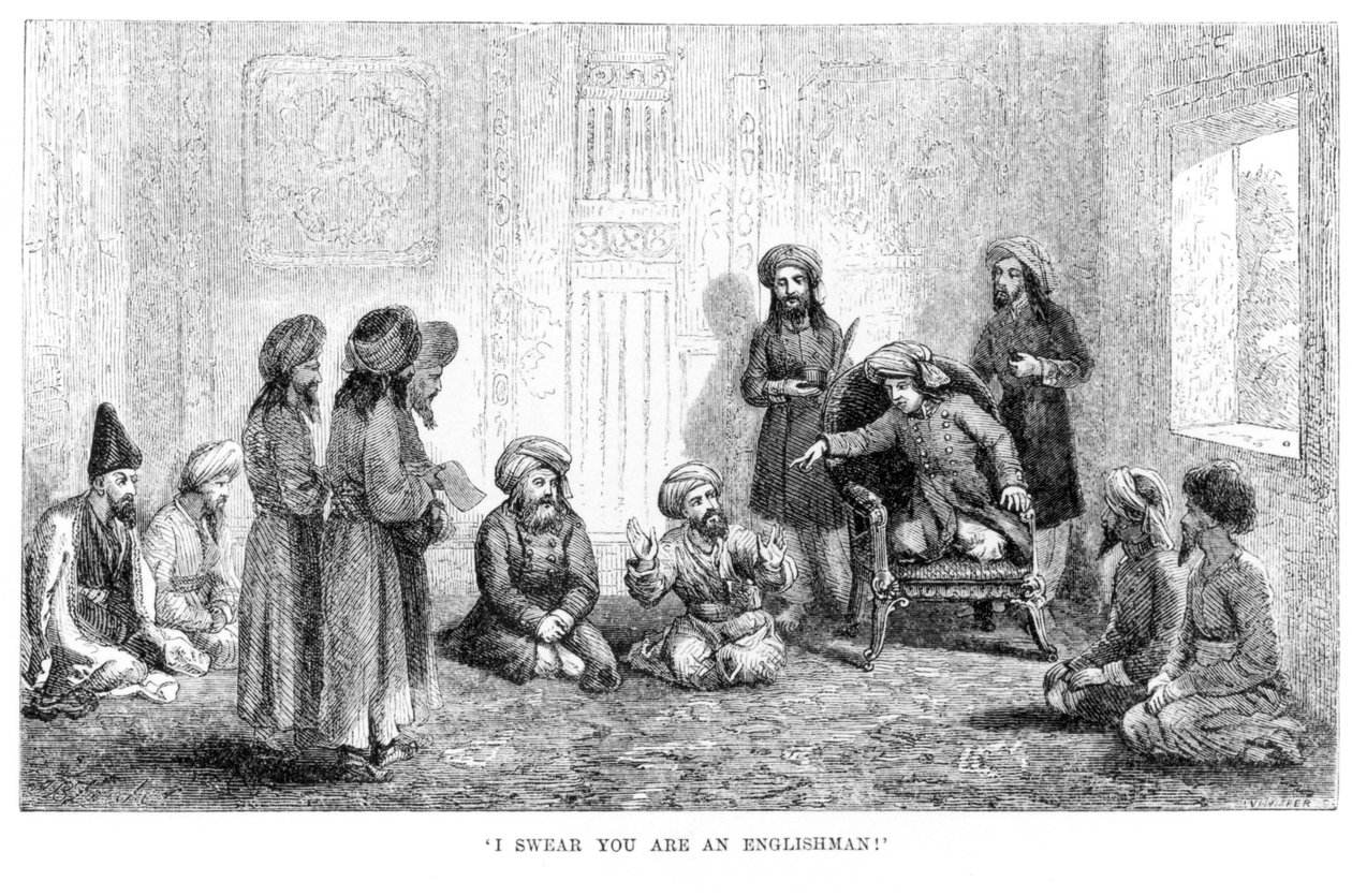 Przysięgam, że jesteś Anglikiem: przebranie autora zostaje ujawnione w Heracie, z Podróży po Azji Środkowej...w...1863, 1864 r. Arminiusa Vambery