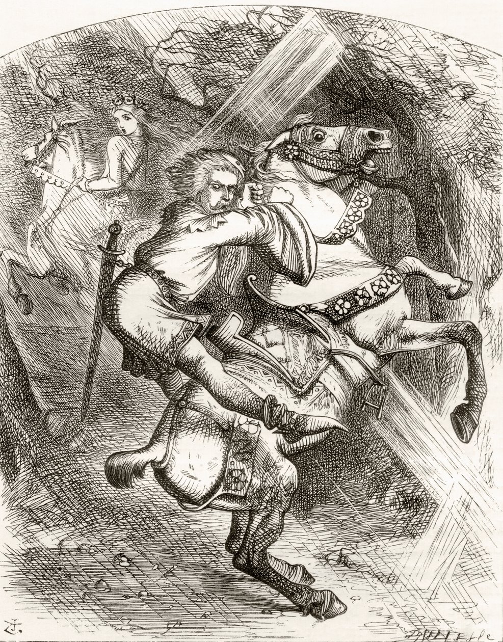 Ilustracja wg J. Tenniela do poematu „Ostrzeżenie bluźniercze”, z „Legendy Ingoldsby czyli Mirth and Marvels”, autorstwa Thomasa Ingoldsby, opublikowanej w 1865 r. autorstwa English School