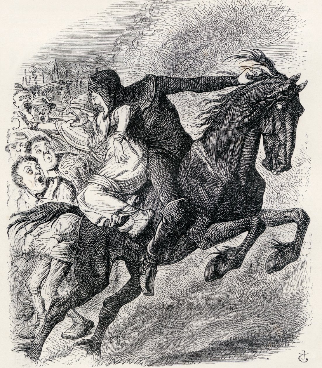 Ilustracja według J. Tenniela do wiersza „Historia pielęgniarki, ręka chwały”, z „Legendy Ingoldsby lub mirth and Marvels”, autorstwa Thomasa Ingoldsby, opublikowanej w 1865 r. autorstwa English School