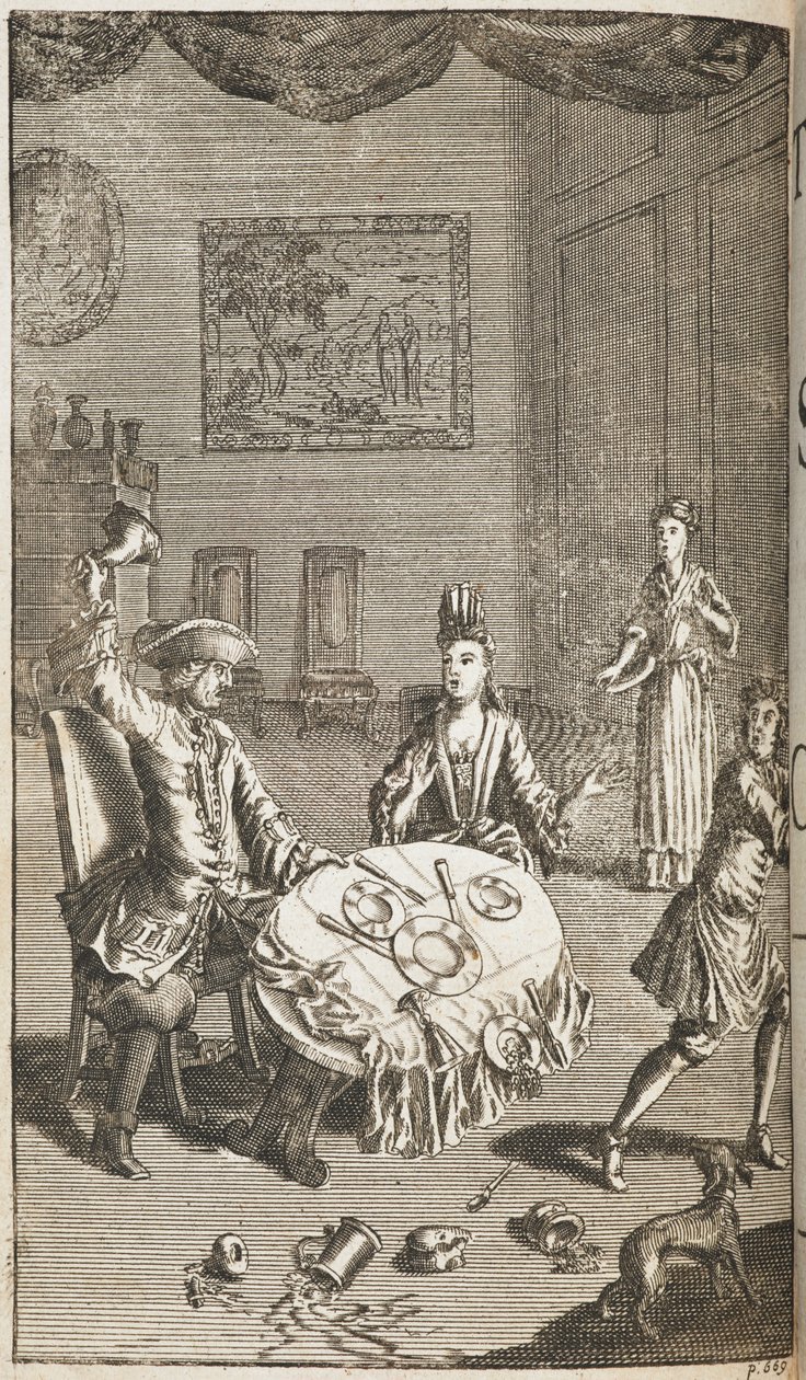 Ilustracja do „Poskromienia złośnicy” Williama Szekspira, wyd. Jacob Tonson, Londyn autorstwa English School