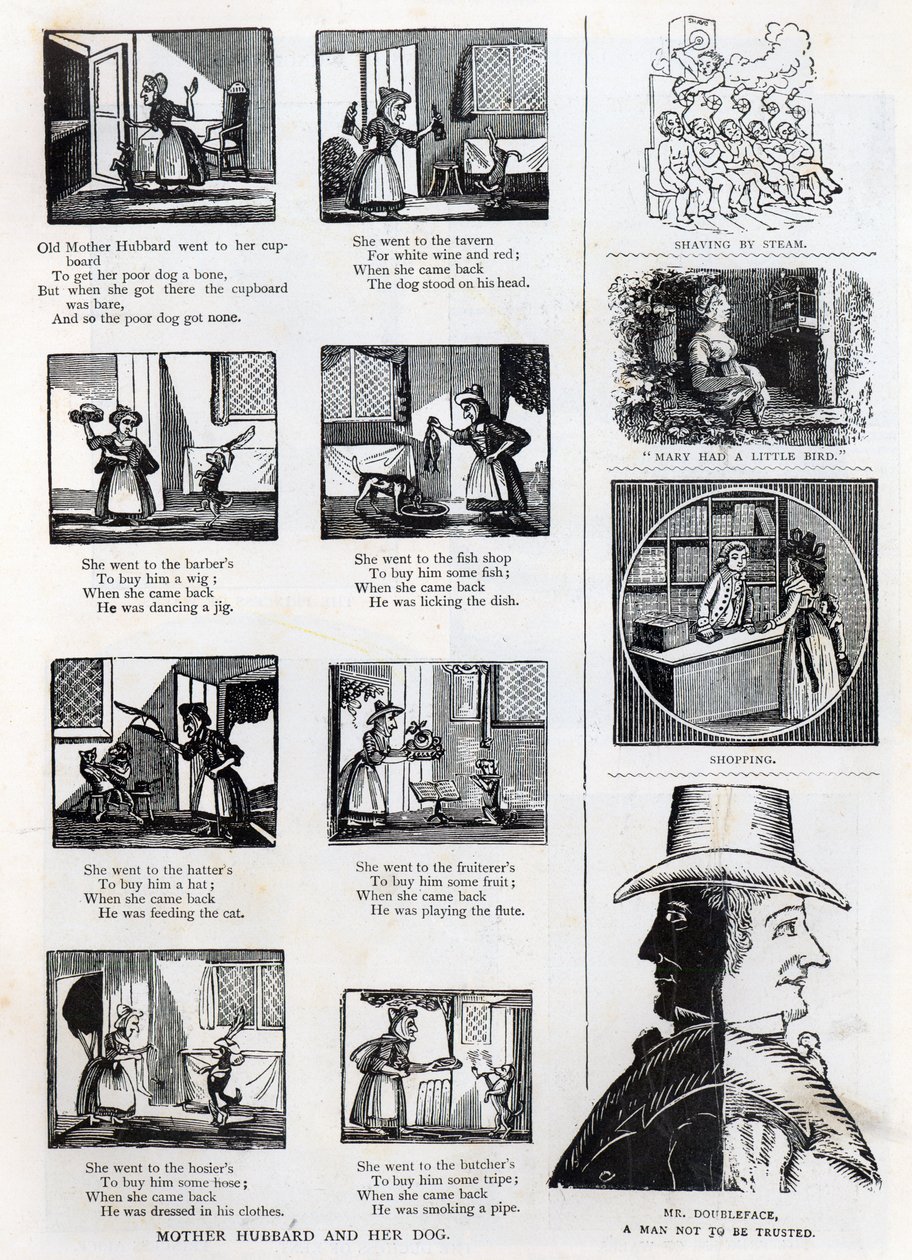 Ilustracje z książki z obrazkami dziadków, ok. 1875 r. autorstwa English School
