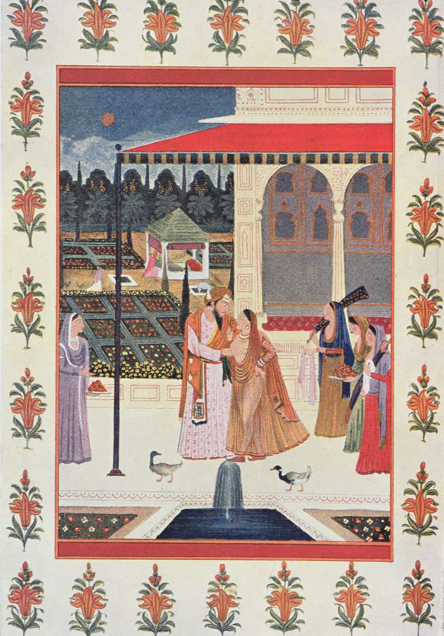 W pałacu Haruna Al-Raszida, ilustracja z "Arabskich nocy autorstwa English School