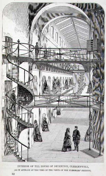 Wnętrze Domu Zatrzymań, Clerkenwell, z „The Criminal Prisons of London and Scenes of Prison Life” Henry