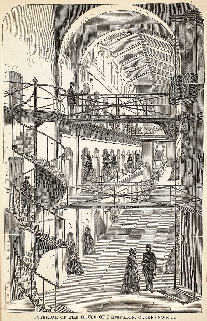 Wnętrze aresztu, Clerkenwell, ilustracja z The Criminal Prisons of London i Sceny z życia więziennego Henry