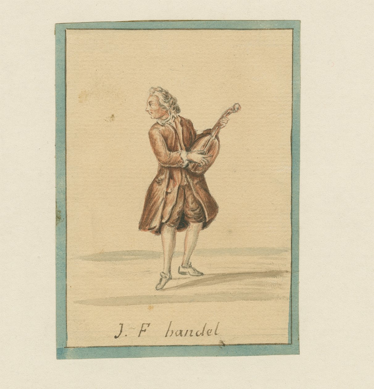 J. F. Haendel, połowa XIX w. (pióro i tusz, kredka i pranie na papierze) autorstwa English School
