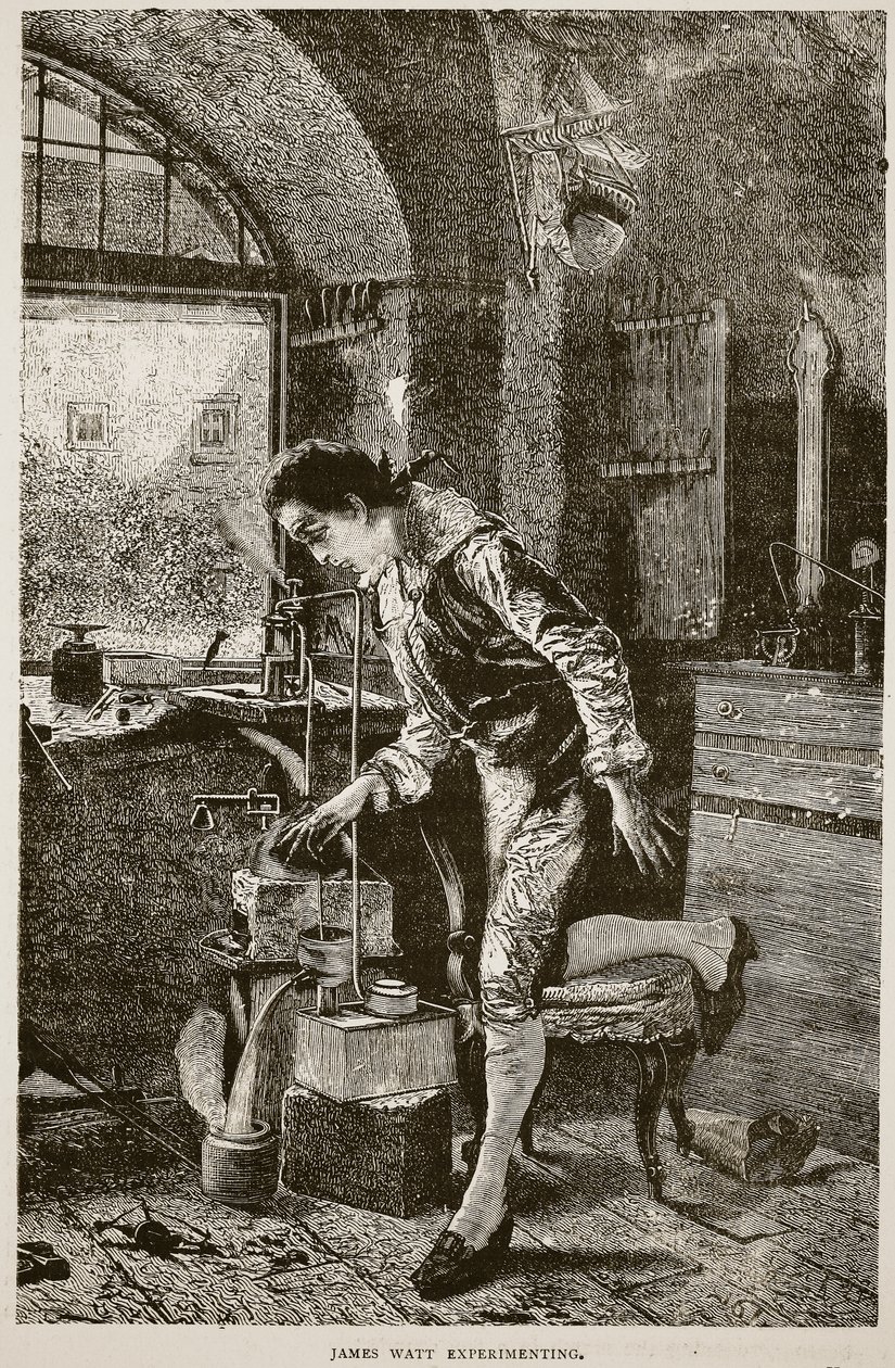 James Watt eksperymentuje autorstwa English School