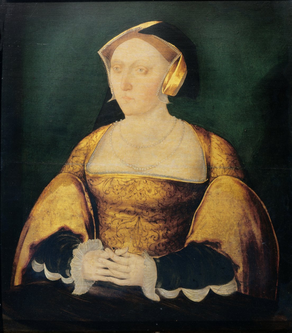 Jane Seymour (1508/9-1537) ok.1536 (olej na panelu) autorstwa English School