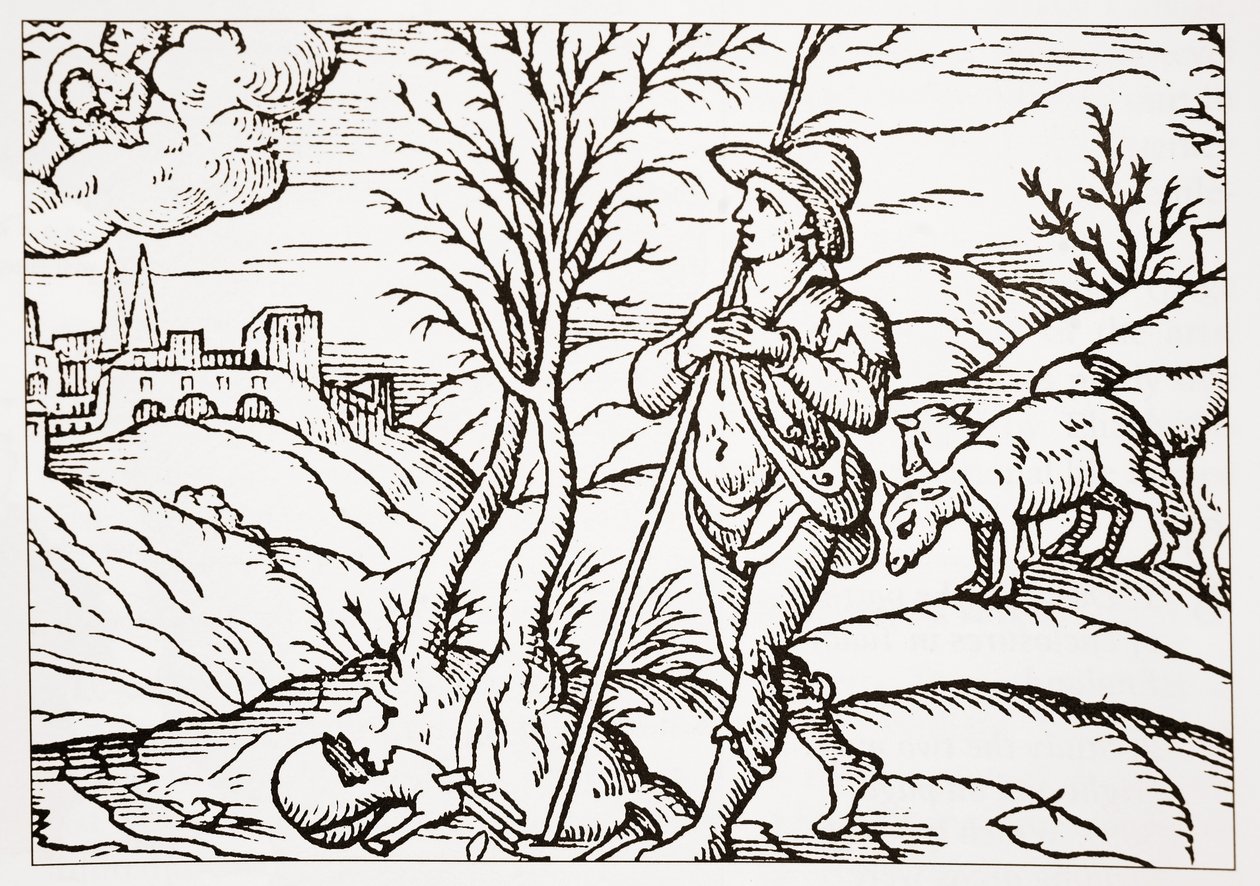 Styczeń, z Spensers The Shepherd Calendar, 1579 autorstwa English School