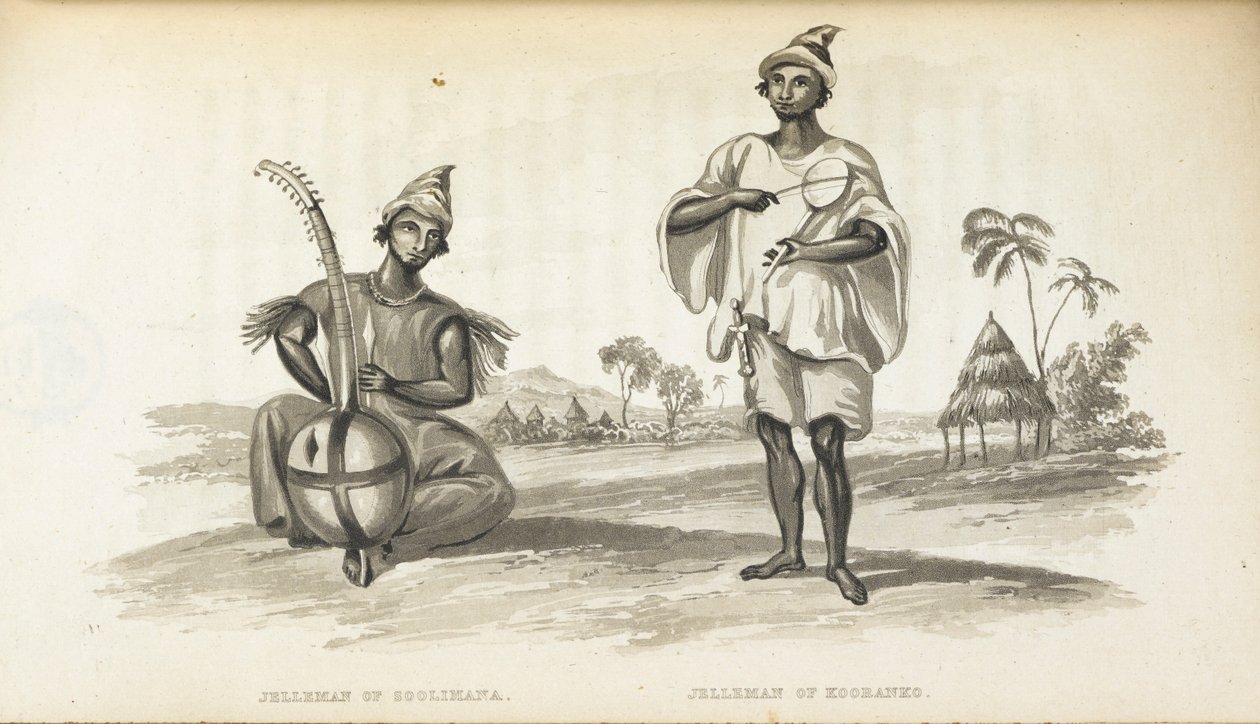 Jellemen z Solimany. The Musicians of West Africa, Alexander Gordon Laing, wyd. 1825 (członkowie) autorstwa English School