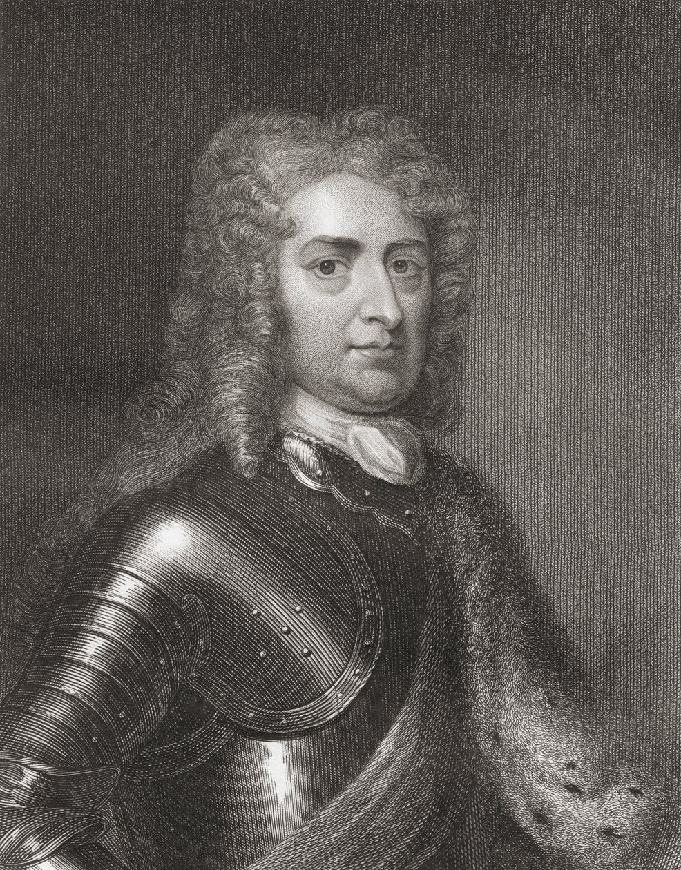 John Churchill (1650-1722) 1. książę Marlborough z Galerii Portretów, opublikowany w 1833 r. autorstwa English School