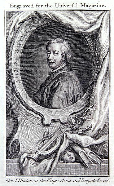 John Dryden, z „Universal Magazine” (grawerowanie) autorstwa English School