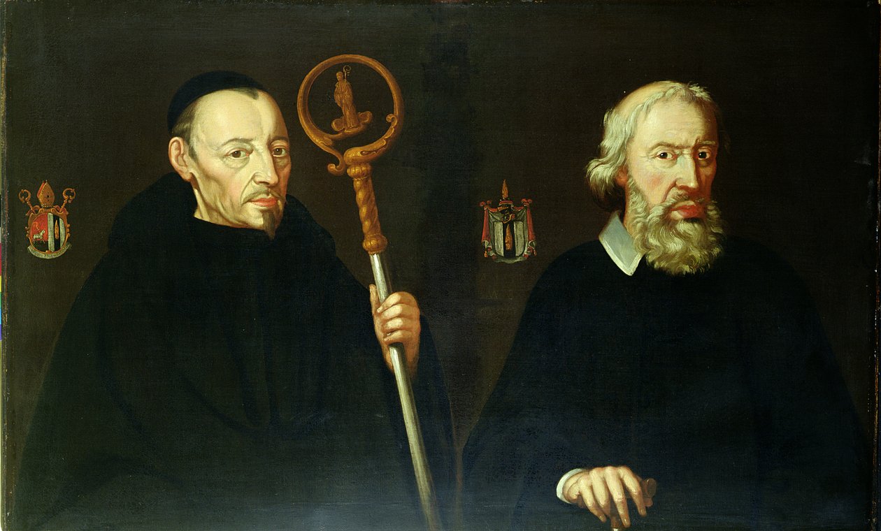 John Placid (1599-1681) i jego brat Sir Thomas Gascoigne, 2. baronet (ok. 1593-1686) (olej na płótnie) autorstwa English School
