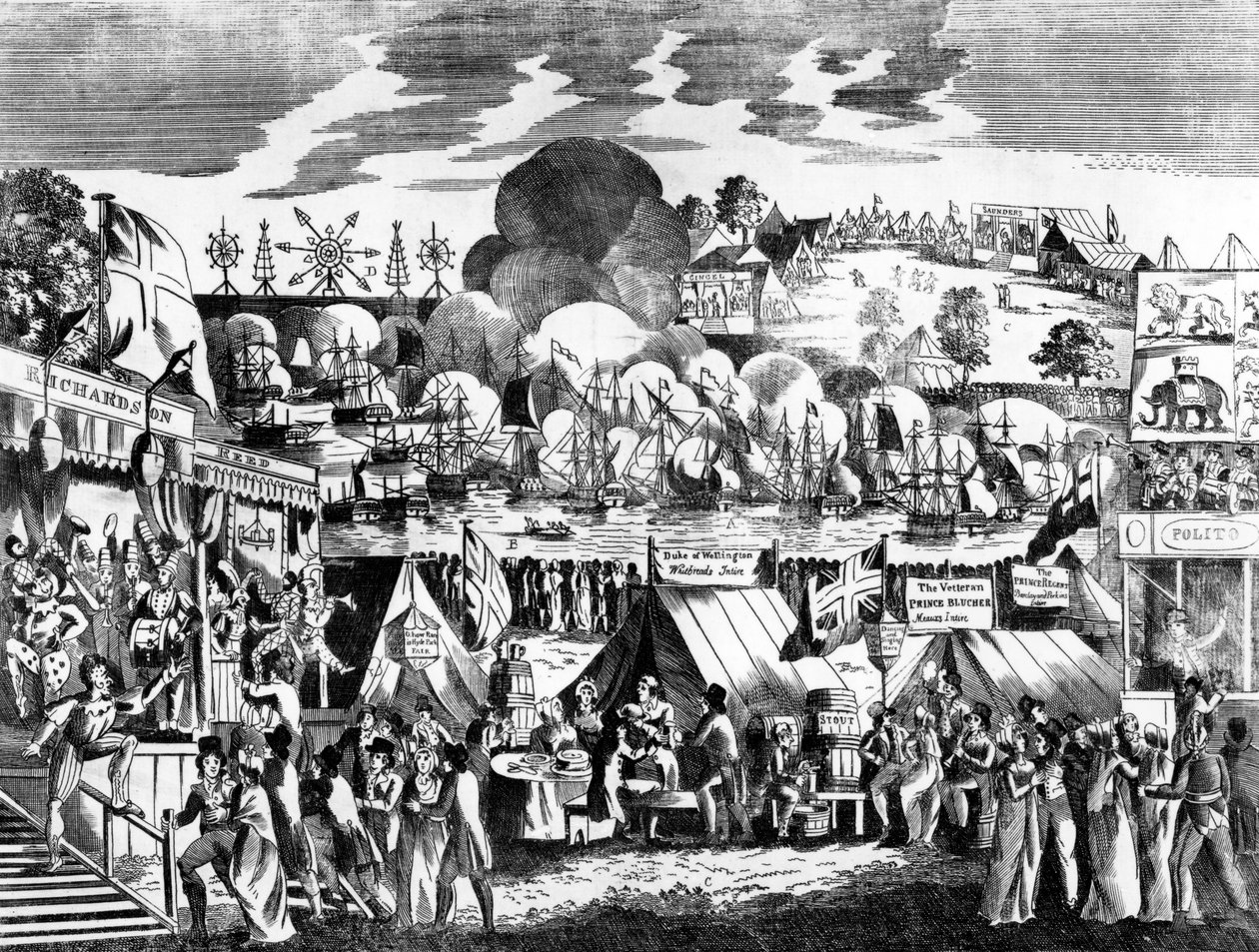 Jarmark Jubileuszowy w Hyde Parku, 1814 autorstwa English School