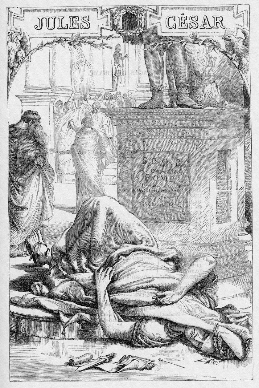 Jules Cesar - Tragedia Juliusza Cezara - Ilustracja w „” Completes de William Shakespeare”””” 1866 - Ilustracje i ogólna forma tego wydania zapożyczono z ilustrowanego Szekspira Cassella, opublikowanego w Londynie autorstwa English School