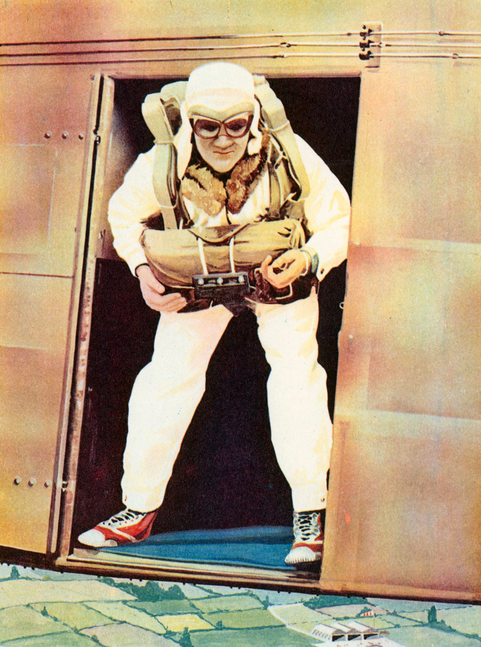 Just about to Jump (kolorowa litografia) autorstwa English School