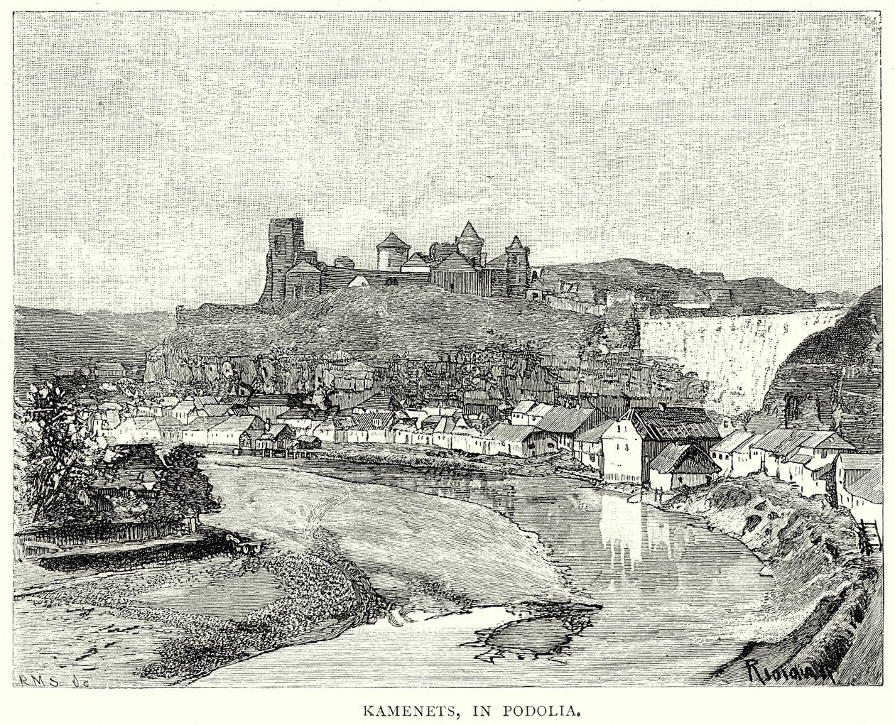 Kamieniec na Podolu (rycina) autorstwa English School