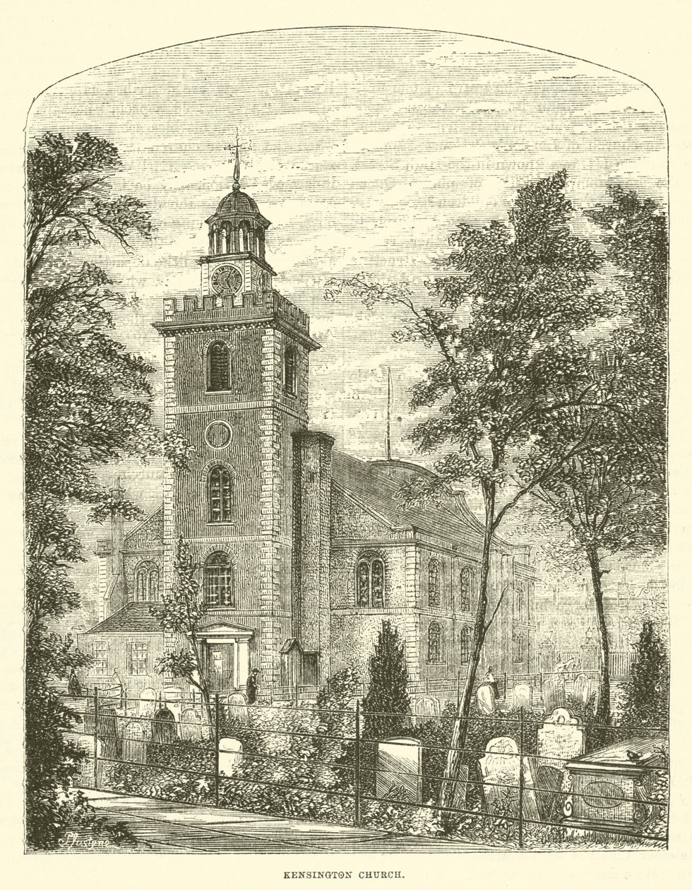 Kościół Kensington (grawerunek) autorstwa English School