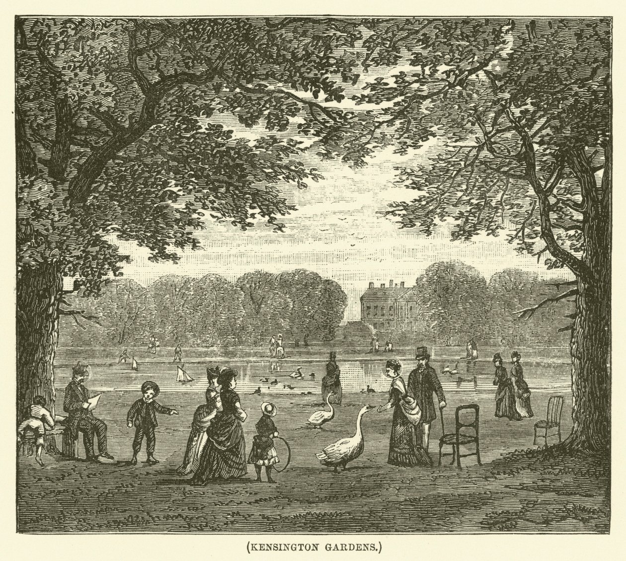 Ogrody Kensington (grawerunek) autorstwa English School