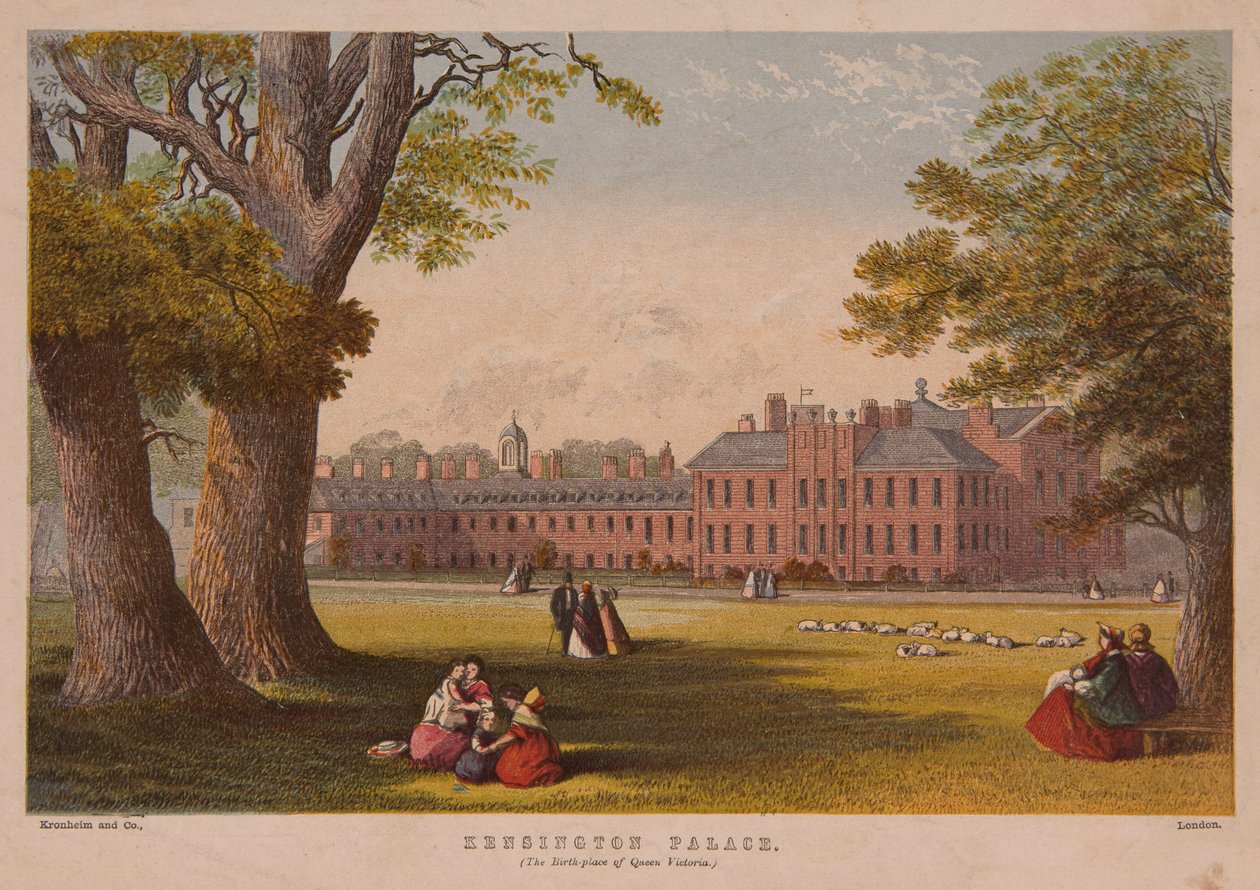 Pałac Kensington, wydrukowany przez Kronheim and Co., połowa XIX wieku autorstwa English School