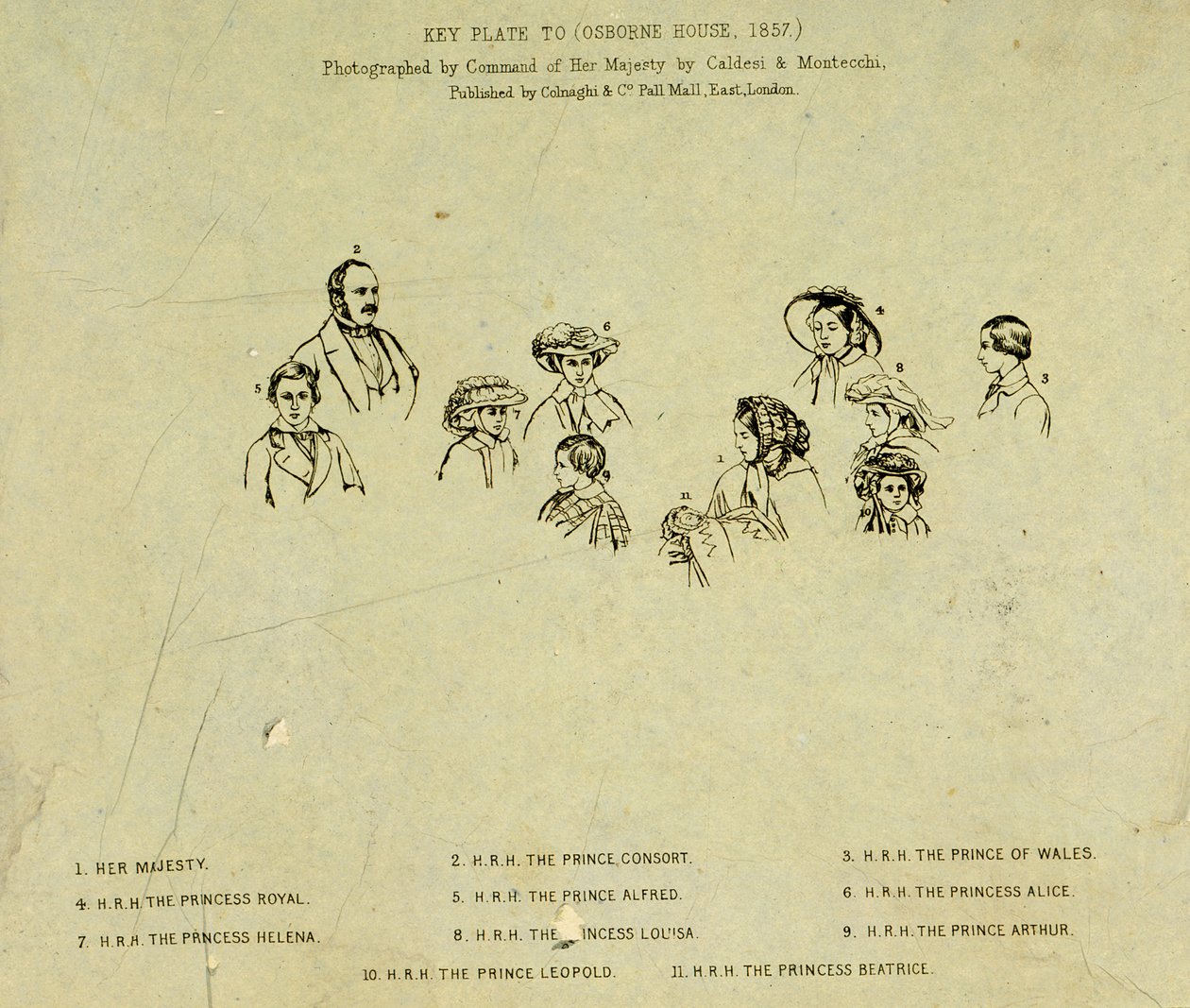 Tabliczka na klucz do portretu rodziny królewskiej w Osborne House, 1857 (patrz 190050) autorstwa English School