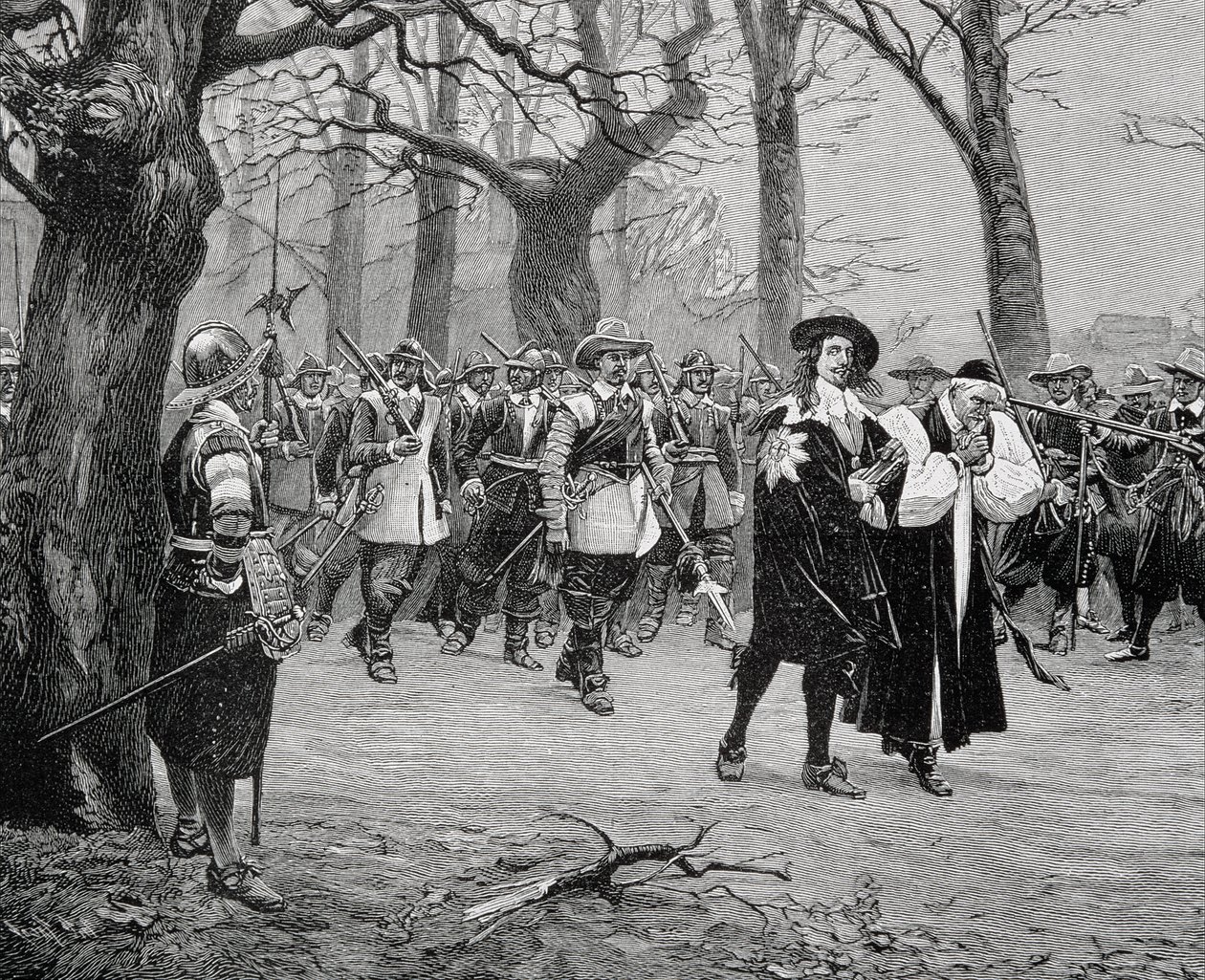 Król Karol I (1600-49) w drodze na egzekucję autorstwa English School