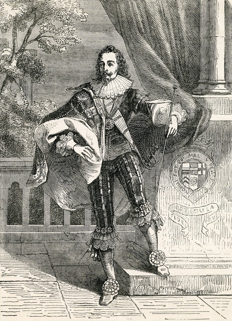 Król Karol I, ilustracja zaczerpnięta z Ilustrowanej Historii Anglii Johna Cassella, 1857 autorstwa English School