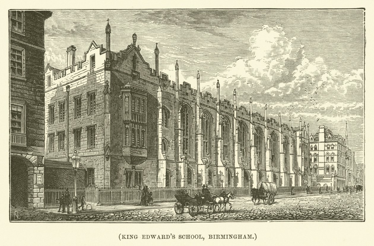 Szkoła Króla Edwarda, Birmingham (grawerunek) autorstwa English School