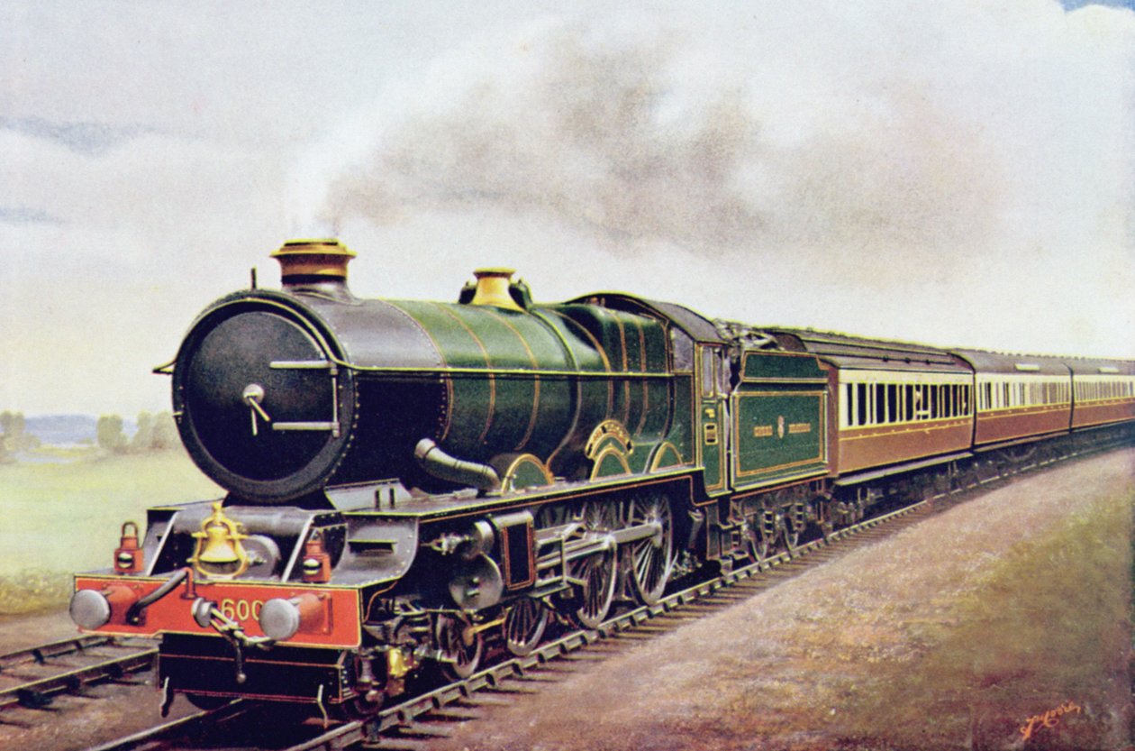 Król Jerzy V z G.W.R Cornish Railway Express, ilustracja z The Wonder Book of Railways, wydanie czternaste pod redakcją Harry